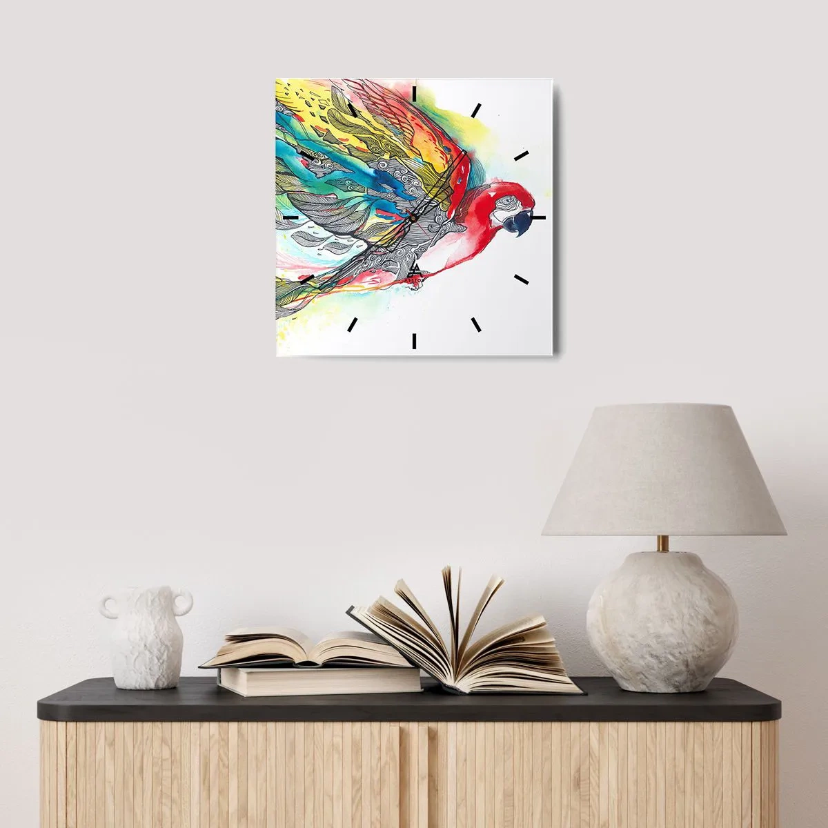 Horloge murale - Pendule murale - Vivez haut en couleurs - 40x40 cm