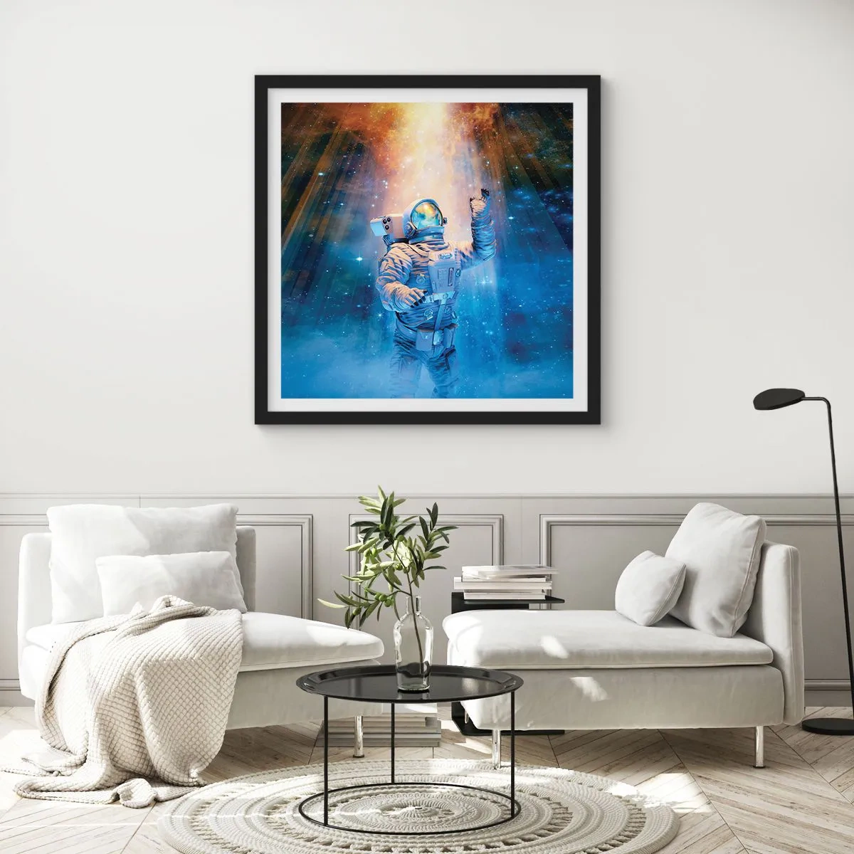 Affiche dans un cadre noir - Poster - Enfin arrivé - 30x30 cm