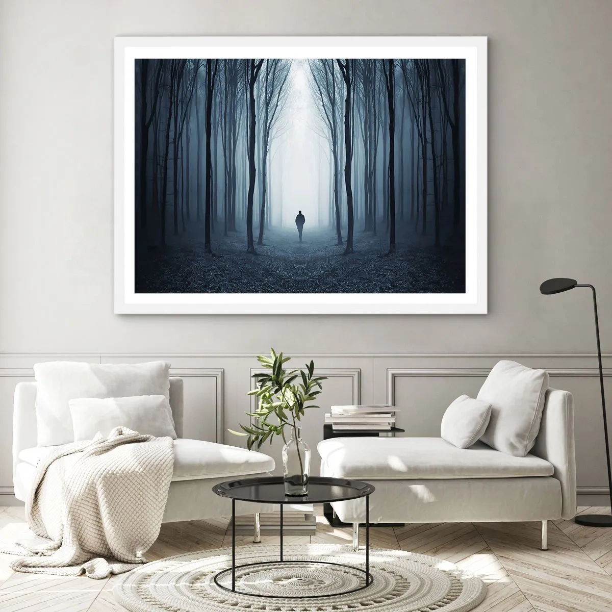 Affiche dans un cadre blanc - Poster - Tout est simple et clair - 100x70 cm