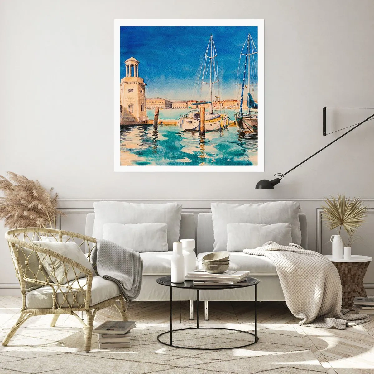 Affiche - Poster - Lagune ensoleillée - 40x40 cm