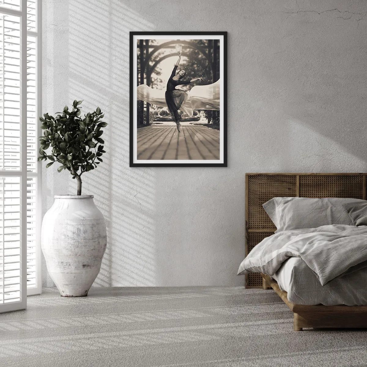 Affiche dans un cadre noir - Poster - La danse de l'esprit jardin - 70x100 cm