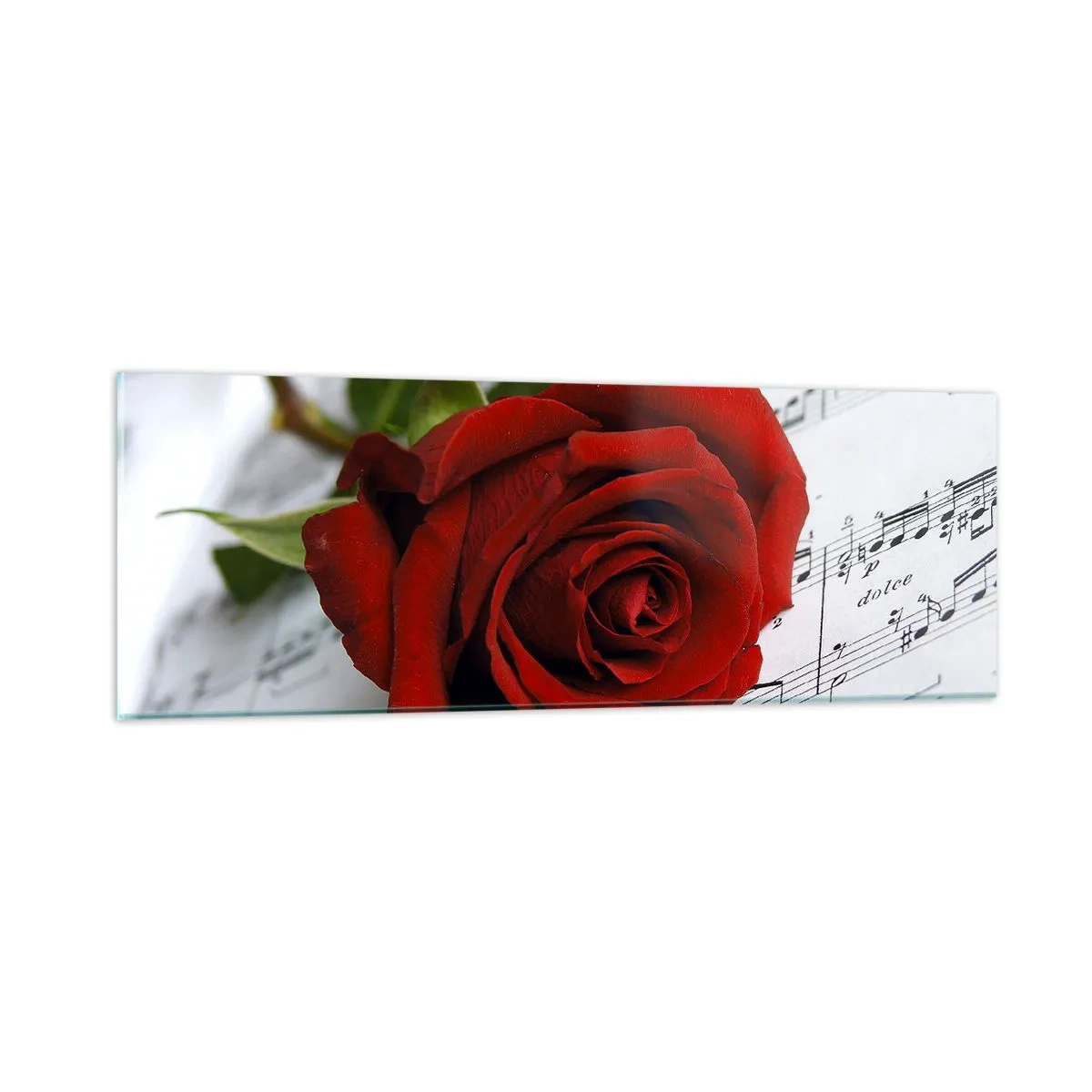 Impression sur verre - Image sur verre - Musique des sentiments en écarlate - 90x30 cm