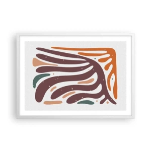 Affiche dans un cadre blanc - Poster - Composition organique rayonnante - 70x50 cm