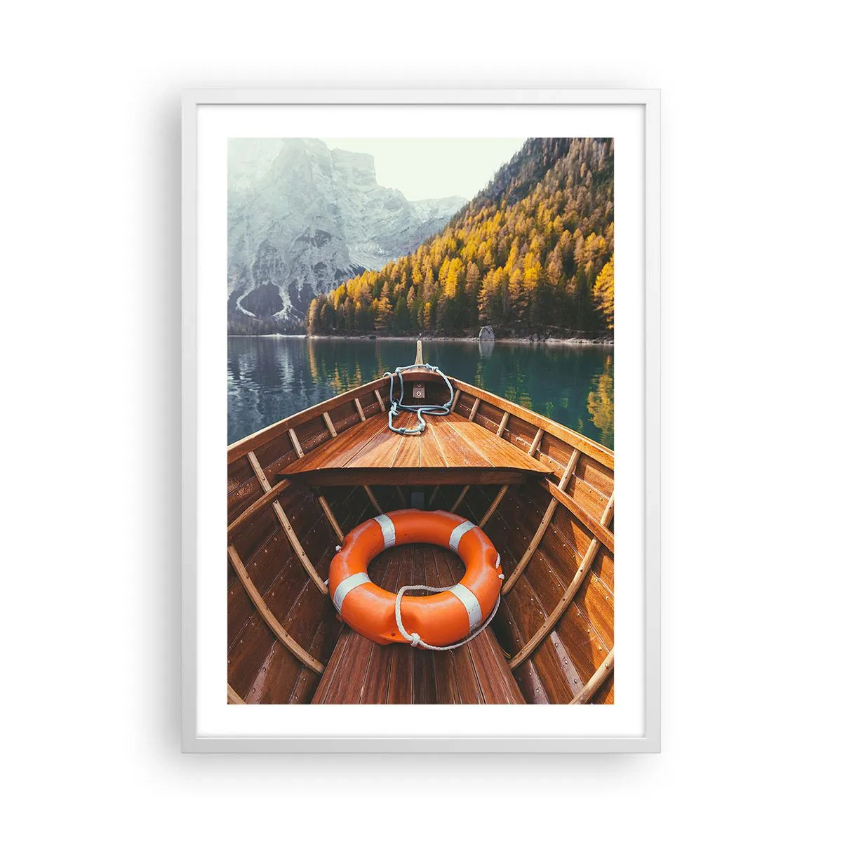 Affiche dans un cadre blanc - Poster - Escapade en montagne - 50x70 cm