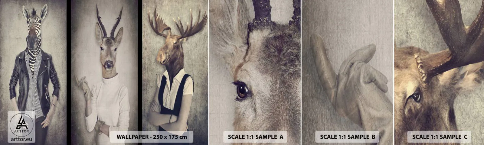 Échantillon de Papier Peint Autocollant Deluxe Sticker - Laissons parler les gestes - Abstraction, Fantaisie, Côtes - 100x30 cm