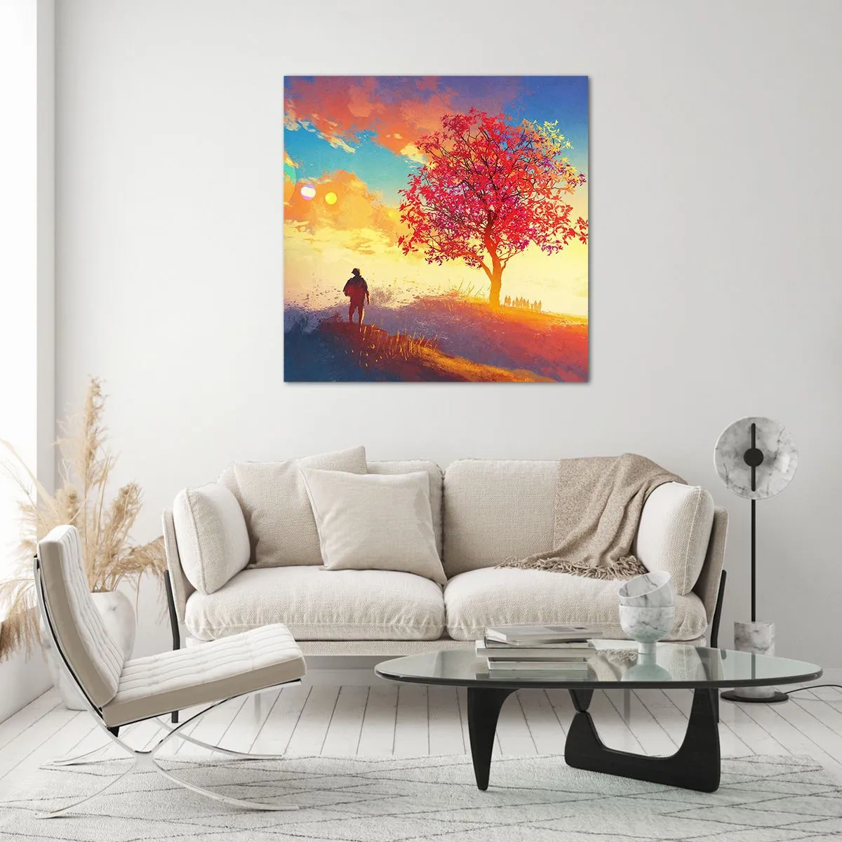 Impression sur verre - Image sur verre - Pèlerin à destination - 70x70 cm