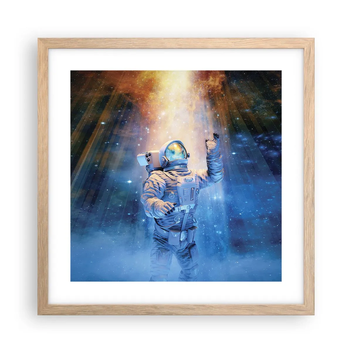 Affiche dans un chêne clair - Poster - Enfin arrivé - 40x40 cm