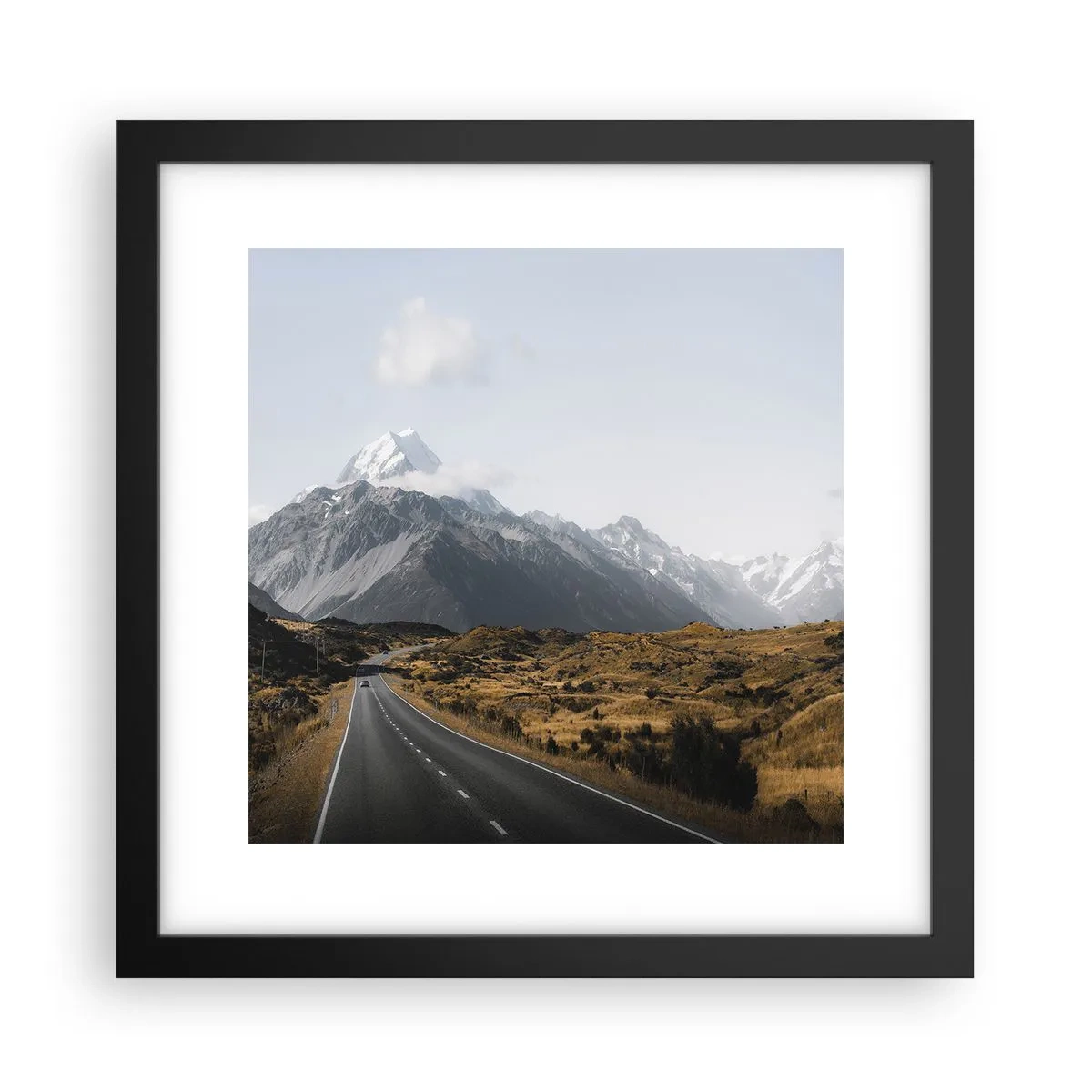 Affiche dans un cadre noir - Poster - Chemin vers le coeur de la montagne - 30x30 cm