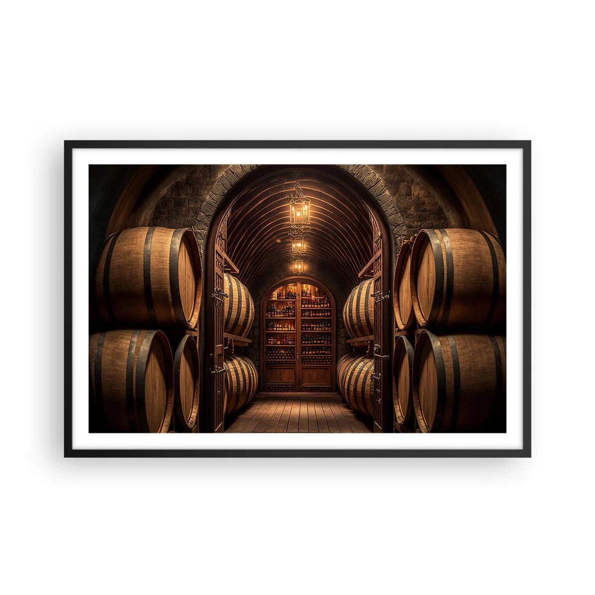 Affiche dans un cadre noir - Poster - Cave climatisée - 91x61 cm