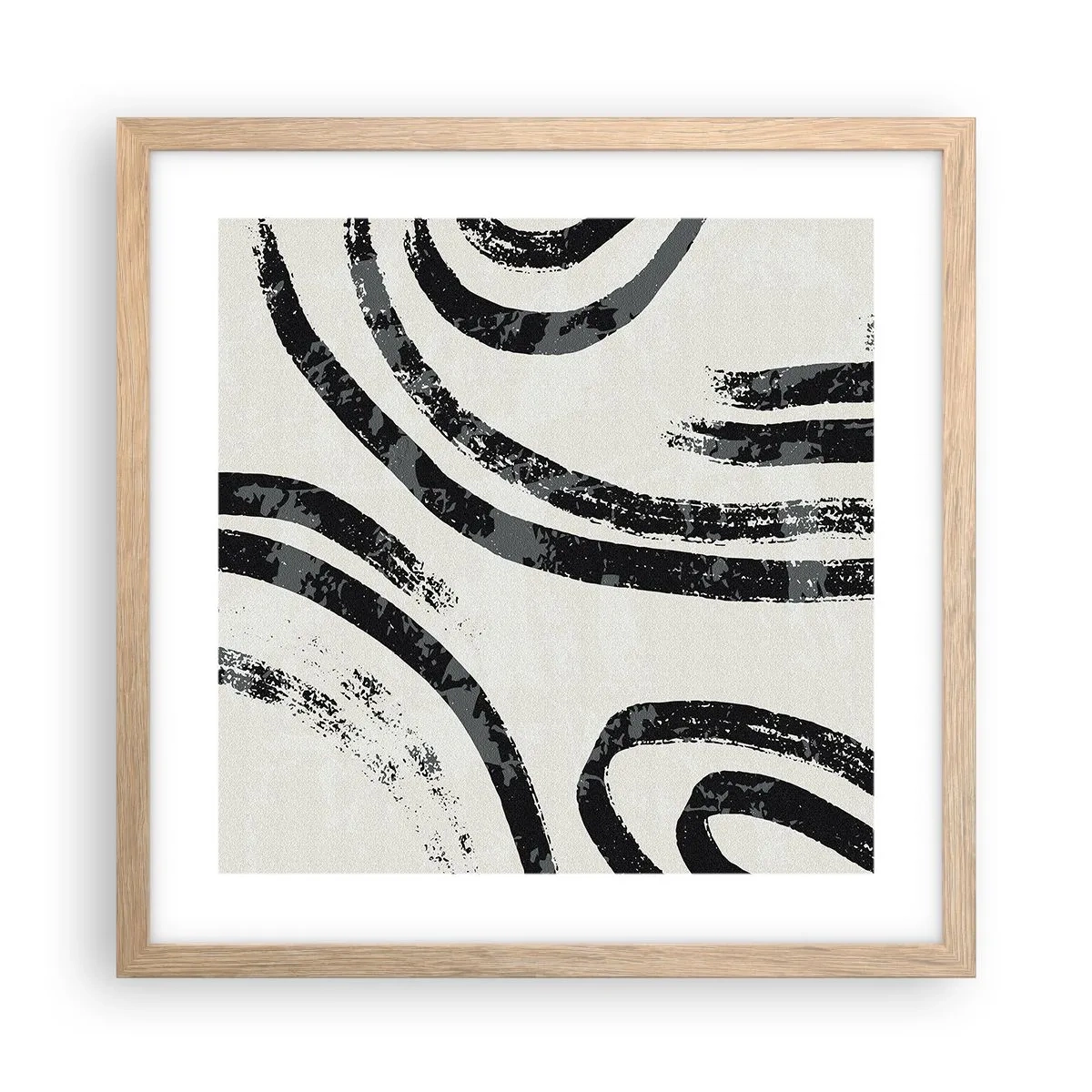 Affiche dans un chêne clair - Poster - À moitié arrêté - 40x40 cm