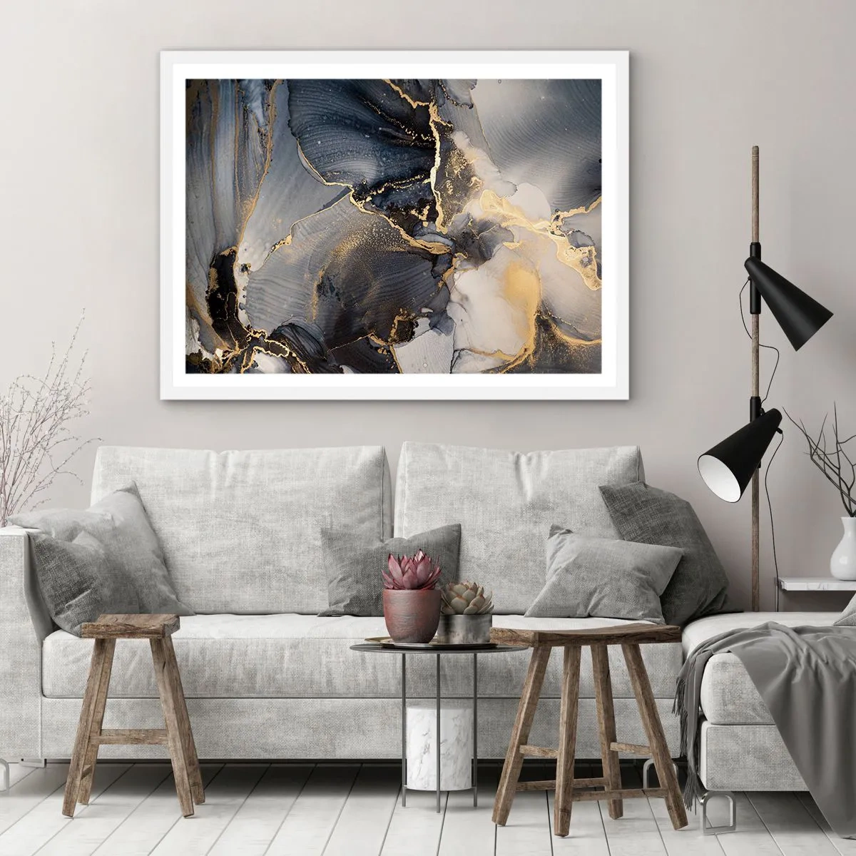 Affiche dans un cadre blanc - Poster - La vie de la pierre - 91x61 cm