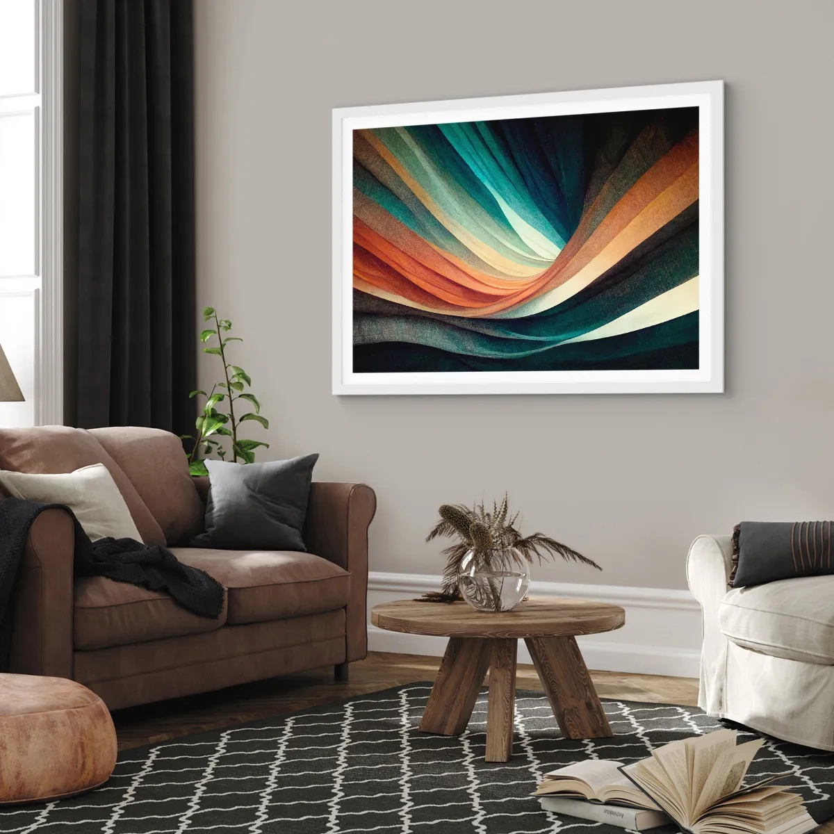 Affiche dans un cadre blanc - Poster - Tissé à partir de couleurs - 40x30 cm