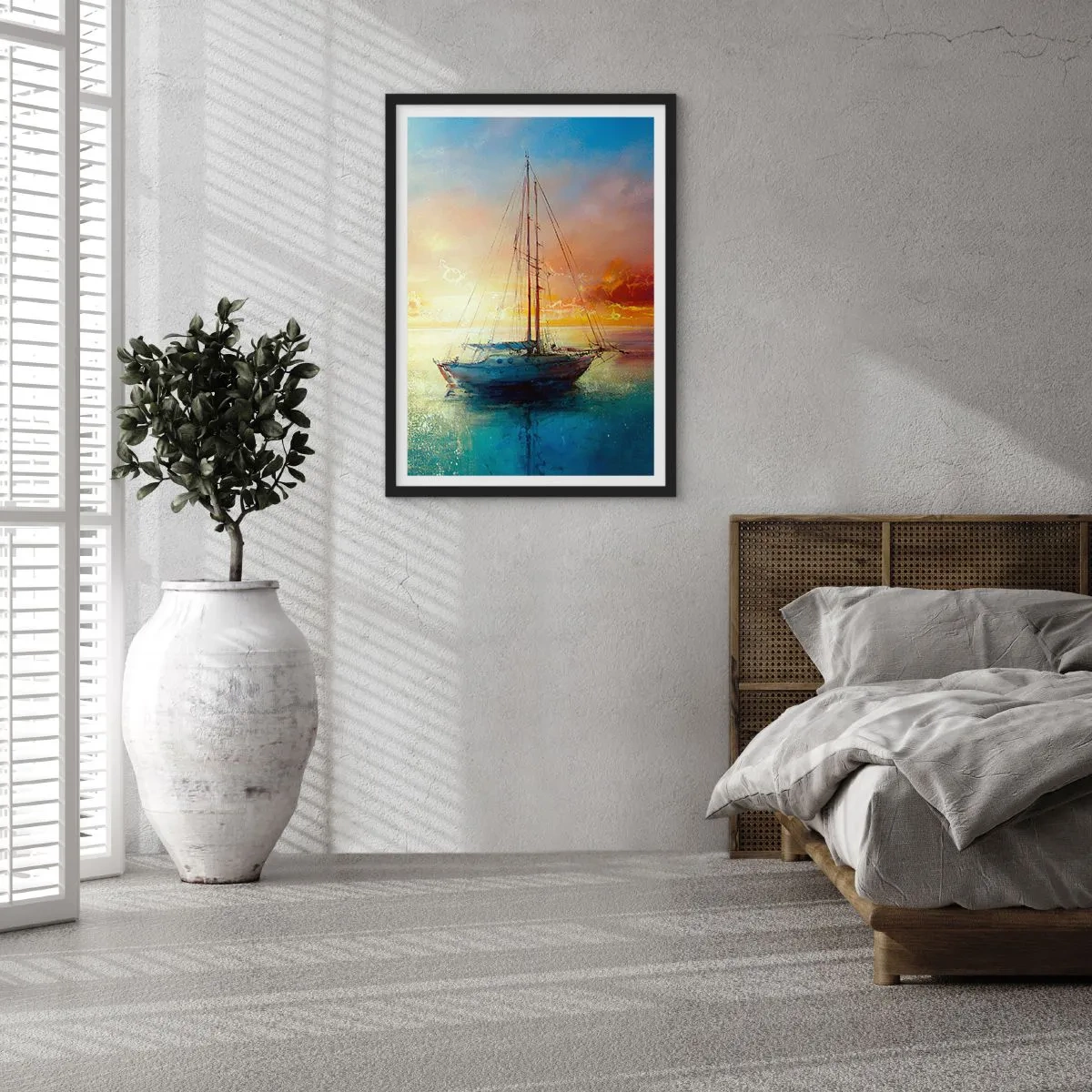 Affiche dans un cadre noir - Poster - Dans une baie dorée - 30x40 cm