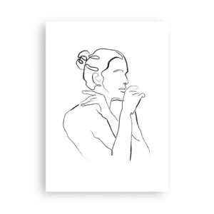 Affiche - Poster - Ligne minimaliste d'une silhouette féminine sur fond blanc - 50x70cm - Nu : un mystère sensuel - Décoration murale moderne pour le salon et la chambre ARTTOR