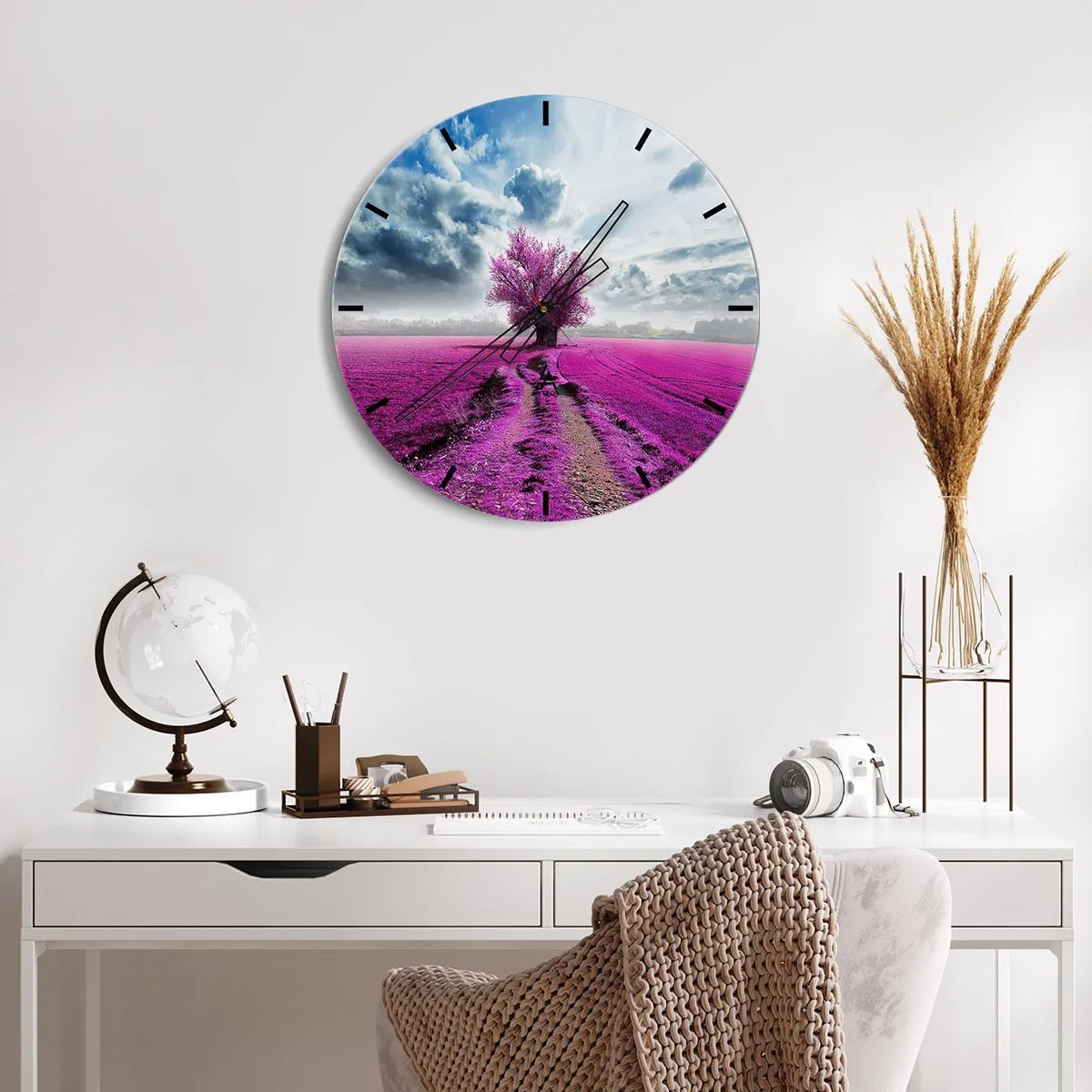 Horloge murale - Pendule murale - Lande - nature sauvage - 40x40 cm