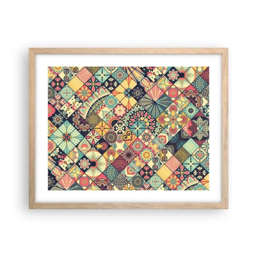 Affiche dans un chêne clair - Poster - Ambiance marocaine - 50x40 cm