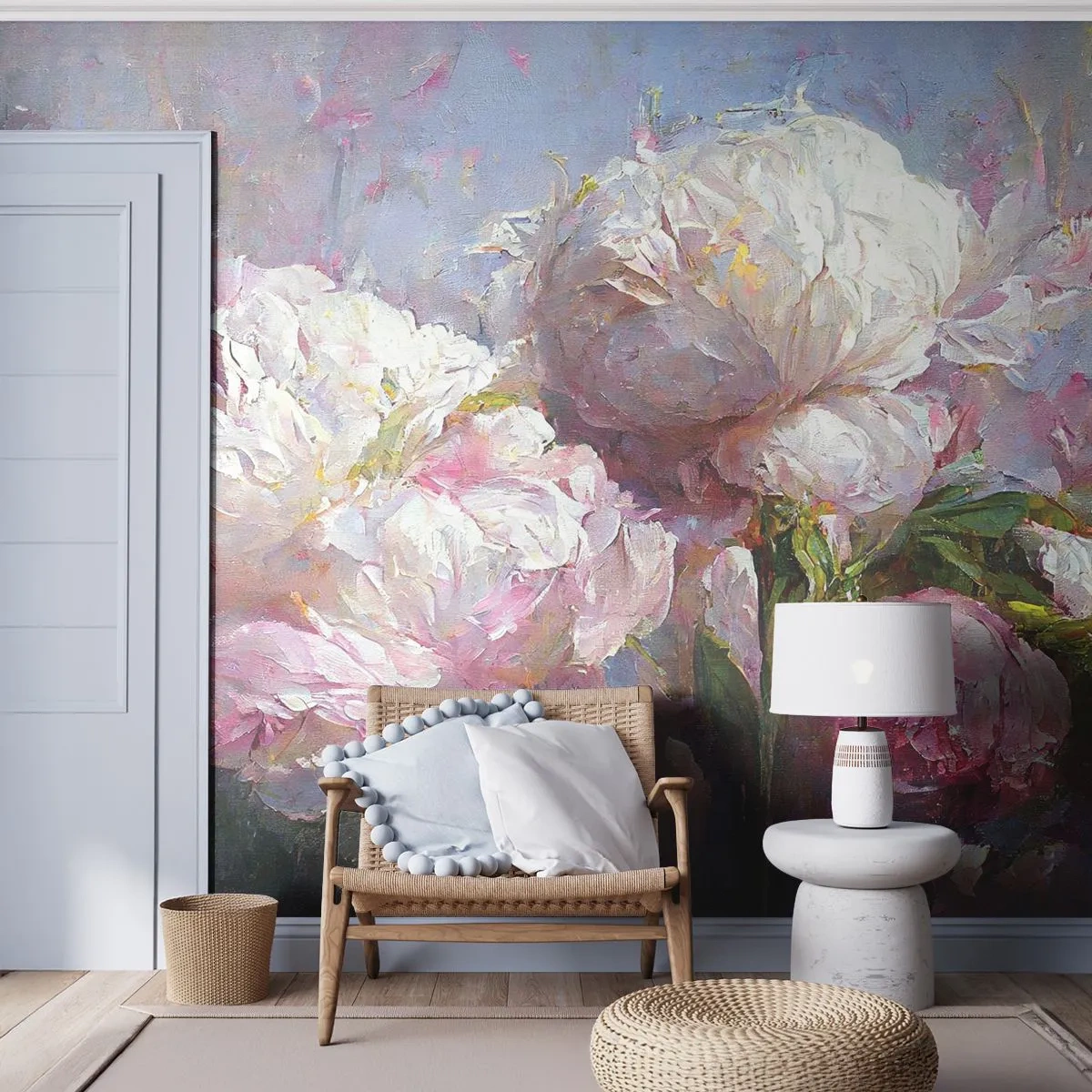Papier Peint Photo Standard Eco - Un bouquet plein de vie - Fleurs, Pivoines, Classicisme - 450x315 cm