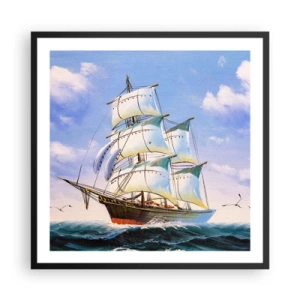 Affiche dans un cadre noir - Poster - Fièrement avec le vent - 60x60 cm