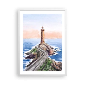 Affiche dans un cadre blanc - Poster - Face à la mer - 50x70 cm