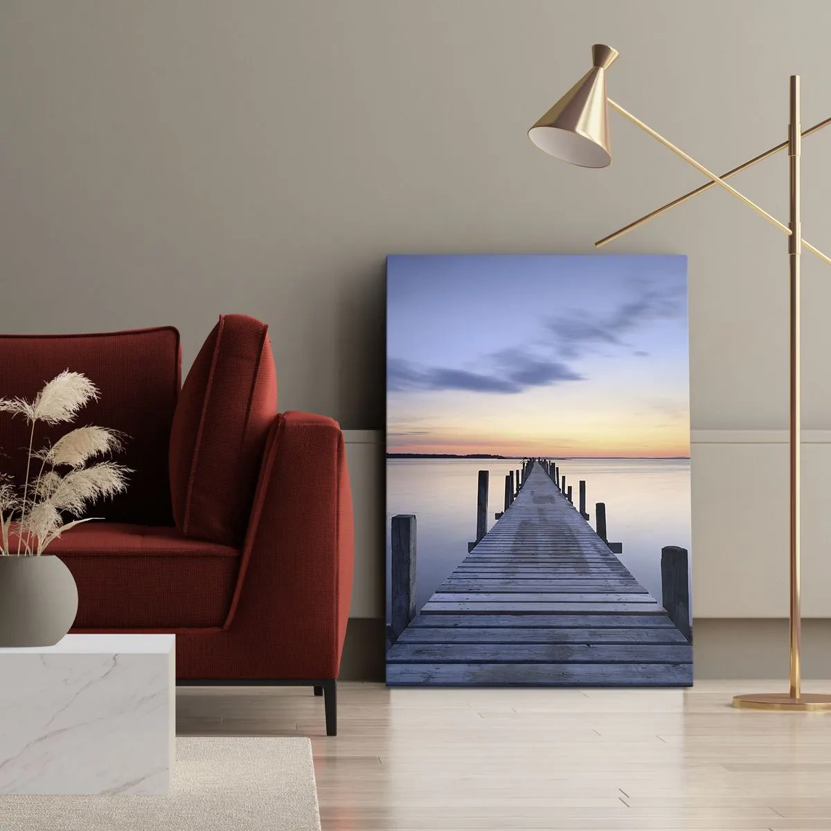 Impression sur toile - Image sur toile - Le calme d'un crépuscule serein - 55x100 cm