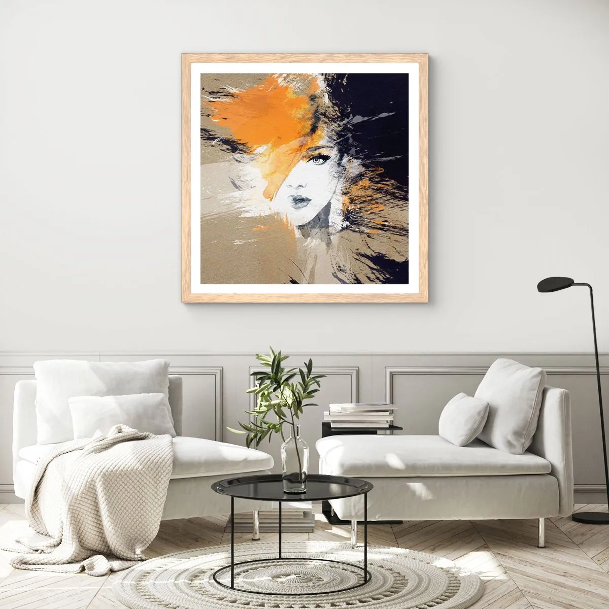 Affiche dans un chêne clair - Poster - Et la lumière fut - 30x30 cm