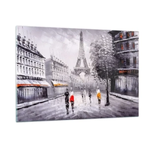 Impression sur verre - Image sur verre - Une balade parisienne - 120x80cm - Balade parisienne - Décoration murale moderne pour le salon et la chambre ARTTOR