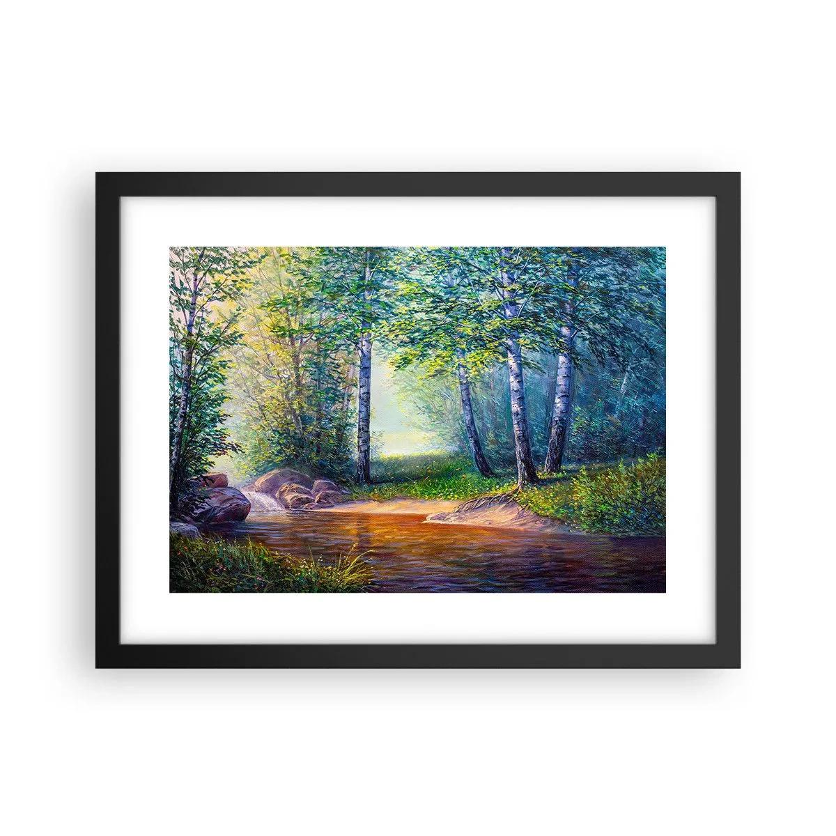 Affiche dans un cadre noir - Poster - Paysage idyllique - 40x30 cm