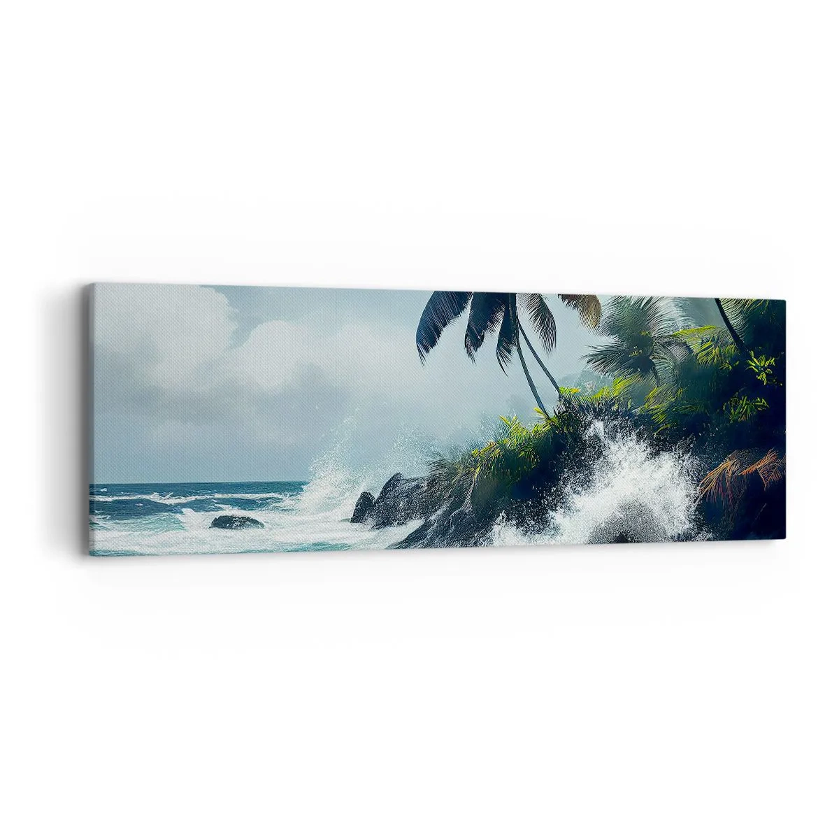 Impression sur toile - Image sur toile - Sur une côte tropicale - 90x30 cm