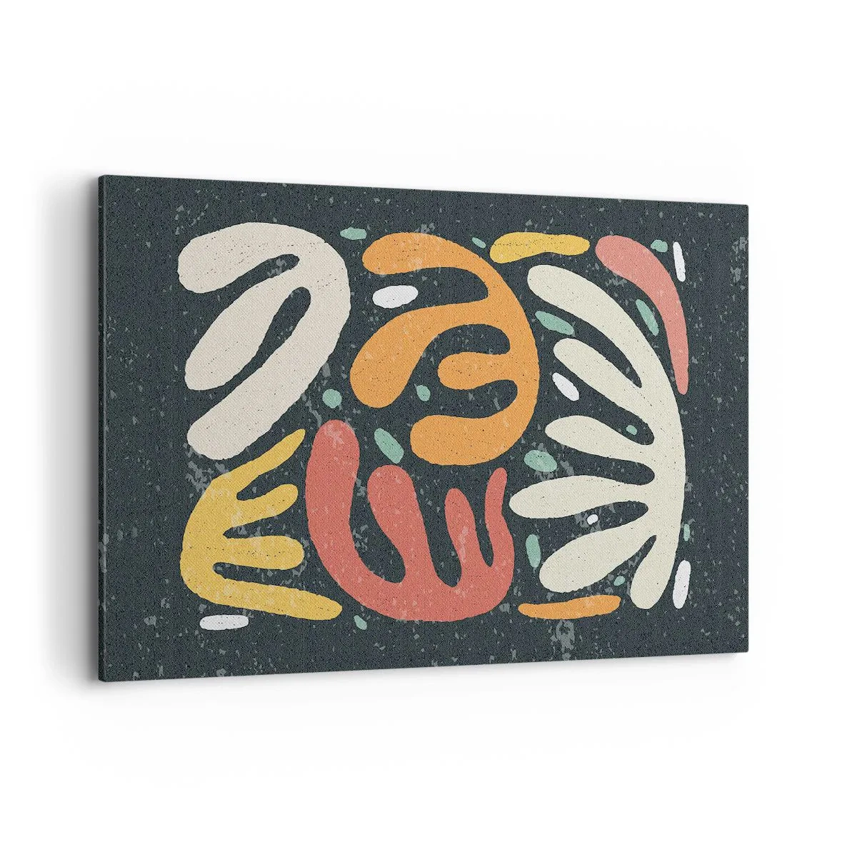 Impression sur toile - Image sur toile - Formes abstraites aux couleurs chaudes sur fond sombre - 120x80cm - Composition – Je suis sur le point de t'attraper - Décoration murale moderne pour le salon et la chambre ARTTOR