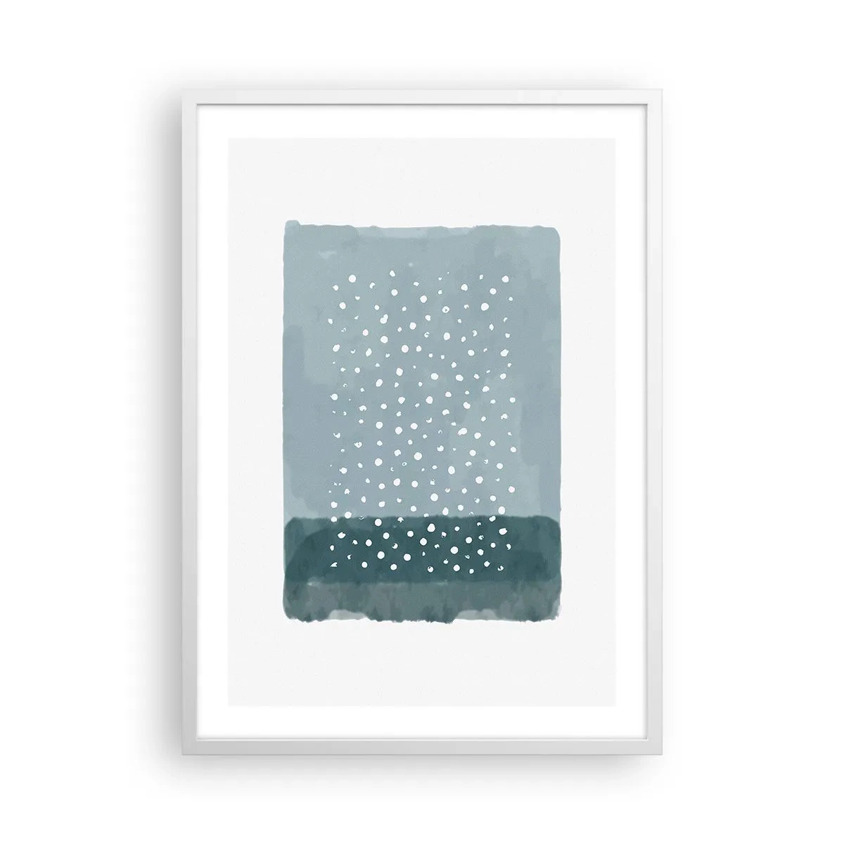 Affiche dans un cadre blanc - Poster - Évolution de bleus - 50x70 cm