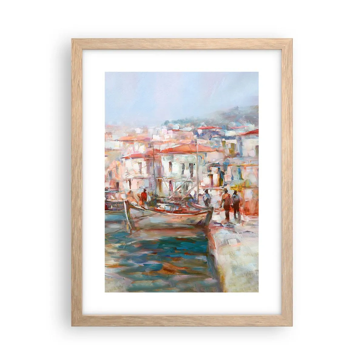 Affiche dans un chêne clair - Poster - Vacances pastelles - 30x40 cm