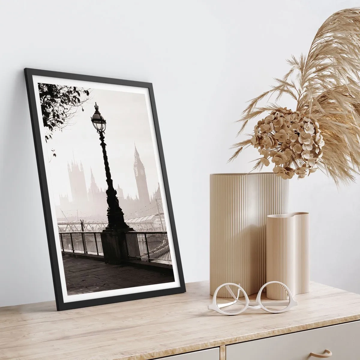 Affiche dans un cadre noir - Poster - Un matin londonien - 40x50 cm