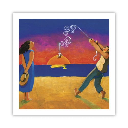 Affiche - Poster - Plus qu'une étoile dans le ciel - 60x60 cm