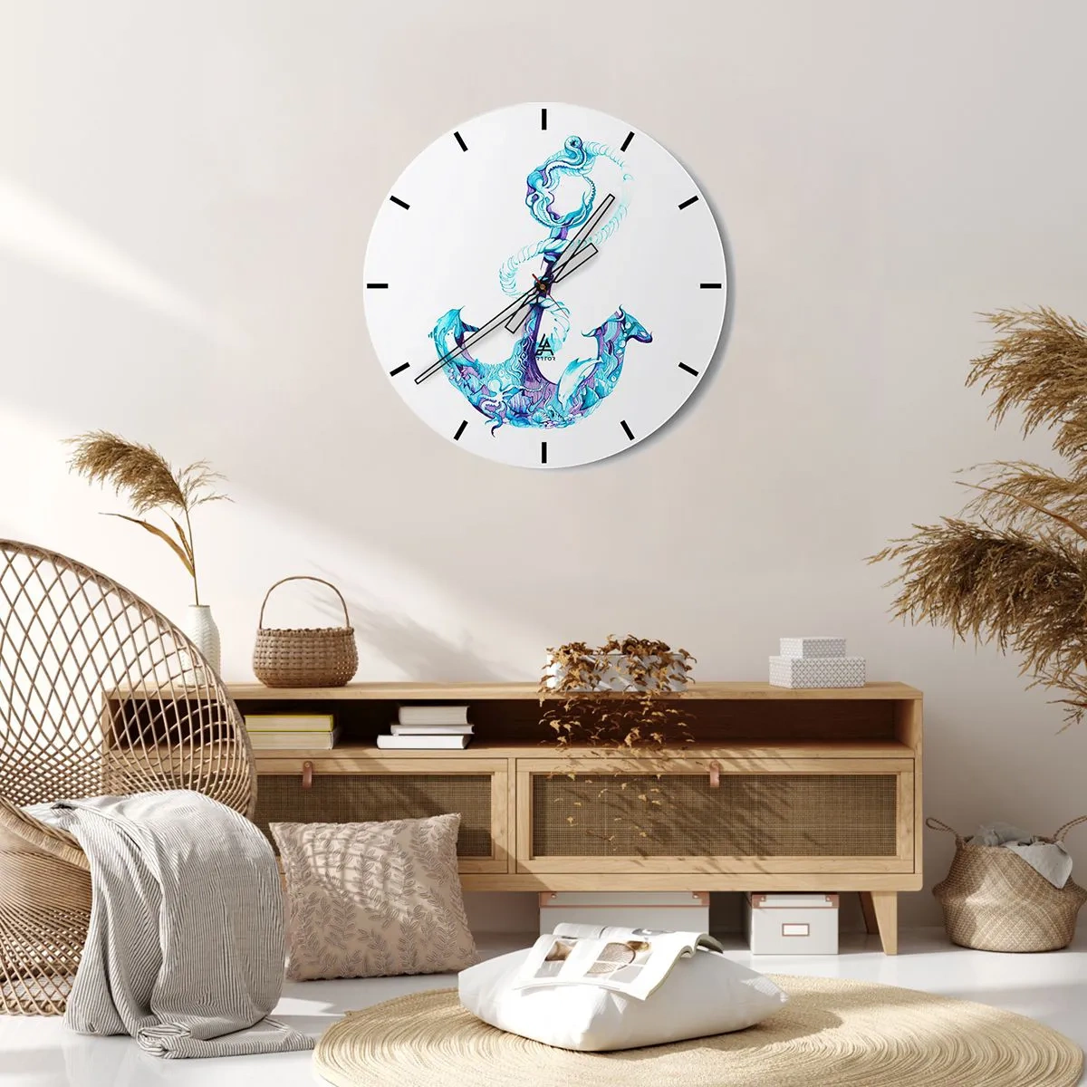 Horloge murale - Pendule murale - Le confident des secrets de la mer - 40x40 cm