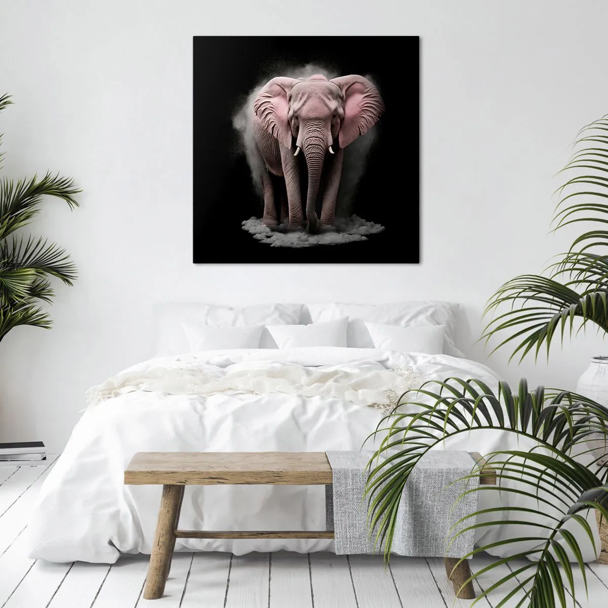 Impression sur toile - Image sur toile - Ne pensez pas à un éléphant rose ! - 30x30 cm