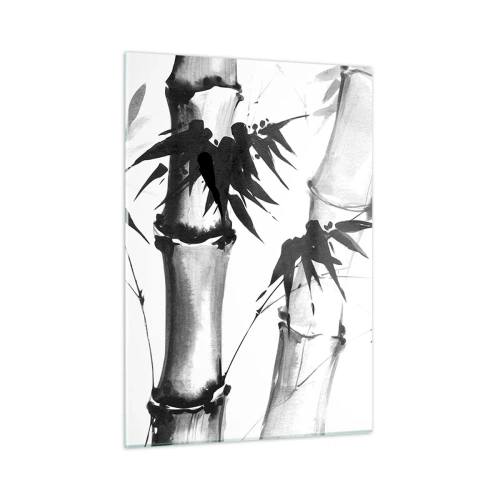 Impression sur verre - Image sur verre - Bambou dans un style traditionnel - 50x70cm - Gros plan sur l'orient - Décoration murale moderne pour le salon et la chambre ARTTOR