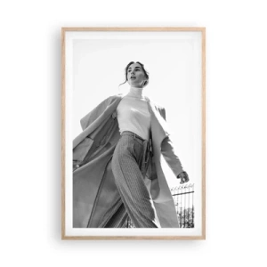 Affiche dans un chêne clair - Poster - Tu viens avec moi? - 61x91 cm