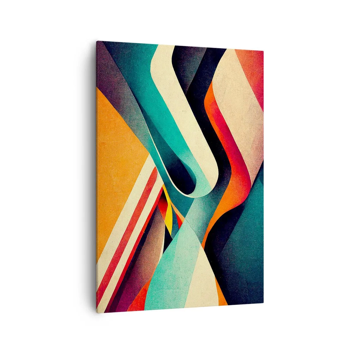 Impression sur toile - Image sur toile - Vagues abstraites colorées dans une composition dynamique - 70x100cm - Composition intense - Décoration murale moderne pour le salon et la chambre ARTTOR