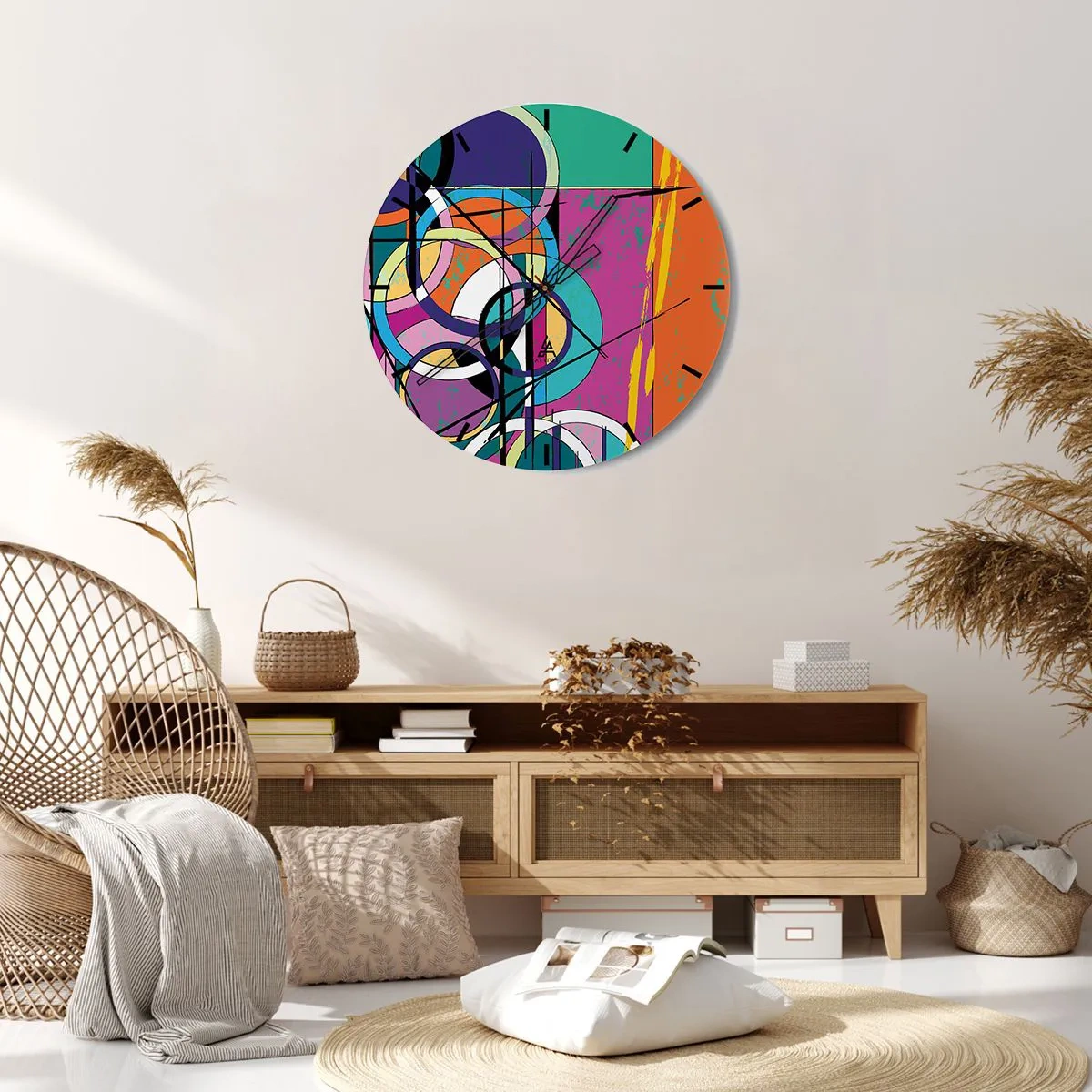 Horloge murale - Pendule murale - Roues sur roues - 40x40 cm