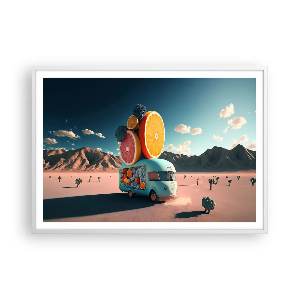 Affiche dans un cadre blanc - Poster - Le goût des vacances - 100x70 cm