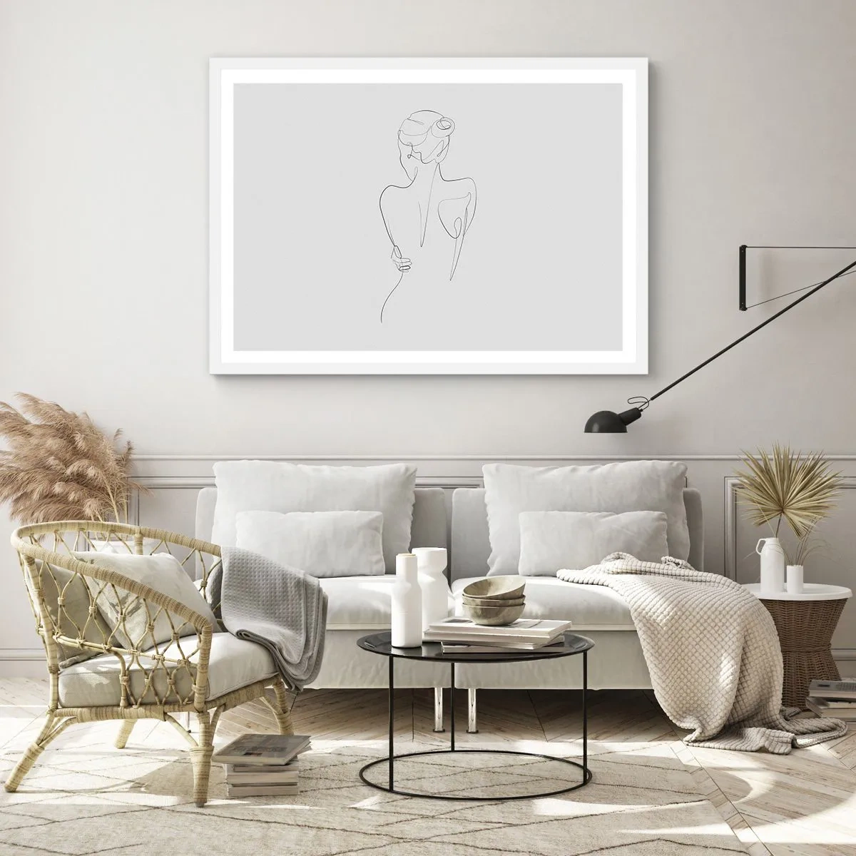 Affiche dans un cadre blanc - Poster - Musique corporelle - 100x70 cm