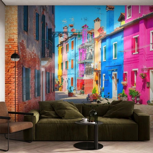 Papier Peint Autocollant Deluxe Sticker - Ville "Sous les perroquets" - Ville, Italie, Architecture - 200x140 cm