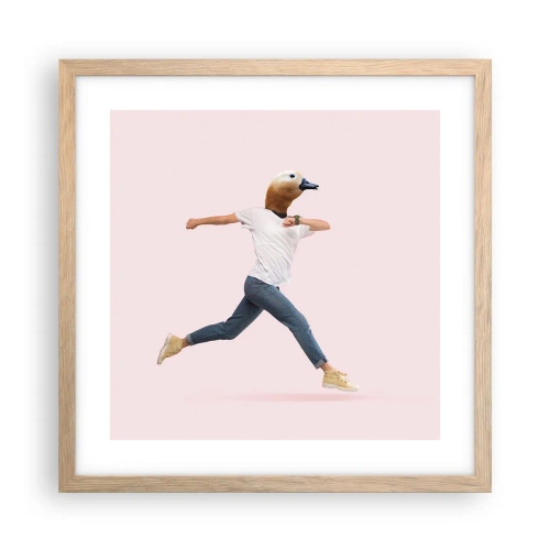 Affiche dans un chêne clair - Poster - Une pincée d'absurdité - 40x40 cm