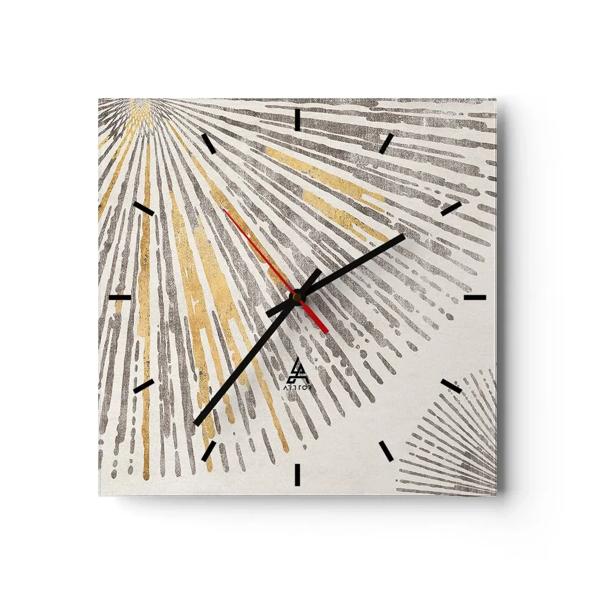 Horloge murale - Pendule murale - Motif abstrait en forme de rayon - 30x30cm - La beauté du rayon - Décoration murale moderne pour le salon et la chambre ARTTOR