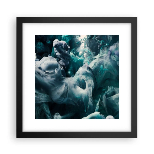 Affiche dans un cadre noir - Poster - Mouvement des couleurs - 30x30 cm