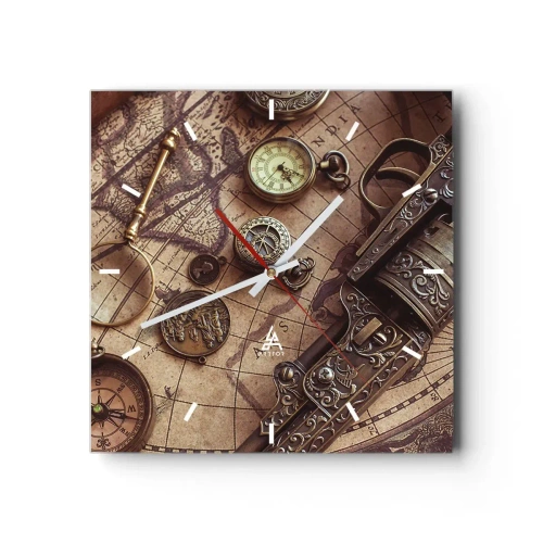 Horloge murale - Pendule murale - L'aventure appelle - 40x40 cm