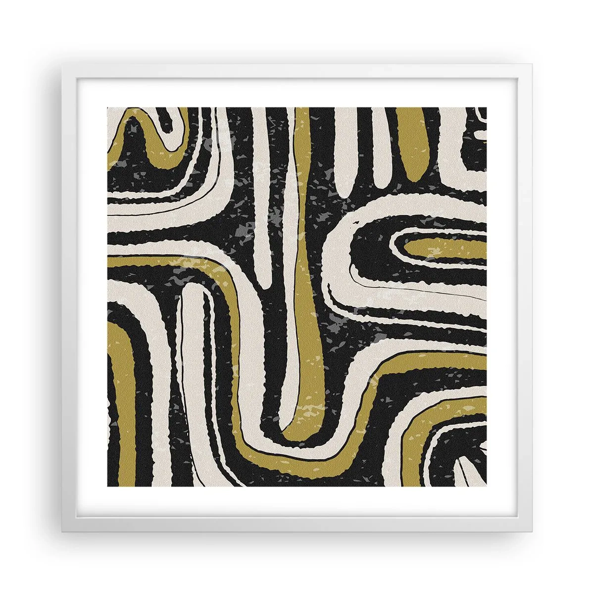 Affiche dans un cadre blanc - Poster - Composition : routes et ruelles - 50x50 cm