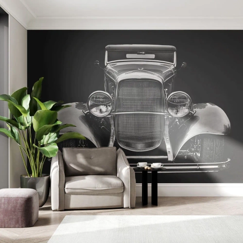 Papier Peint Photo Premium Canvas - Un vrai gentleman - Rétro, Voiture, Classique - 200x140 cm
