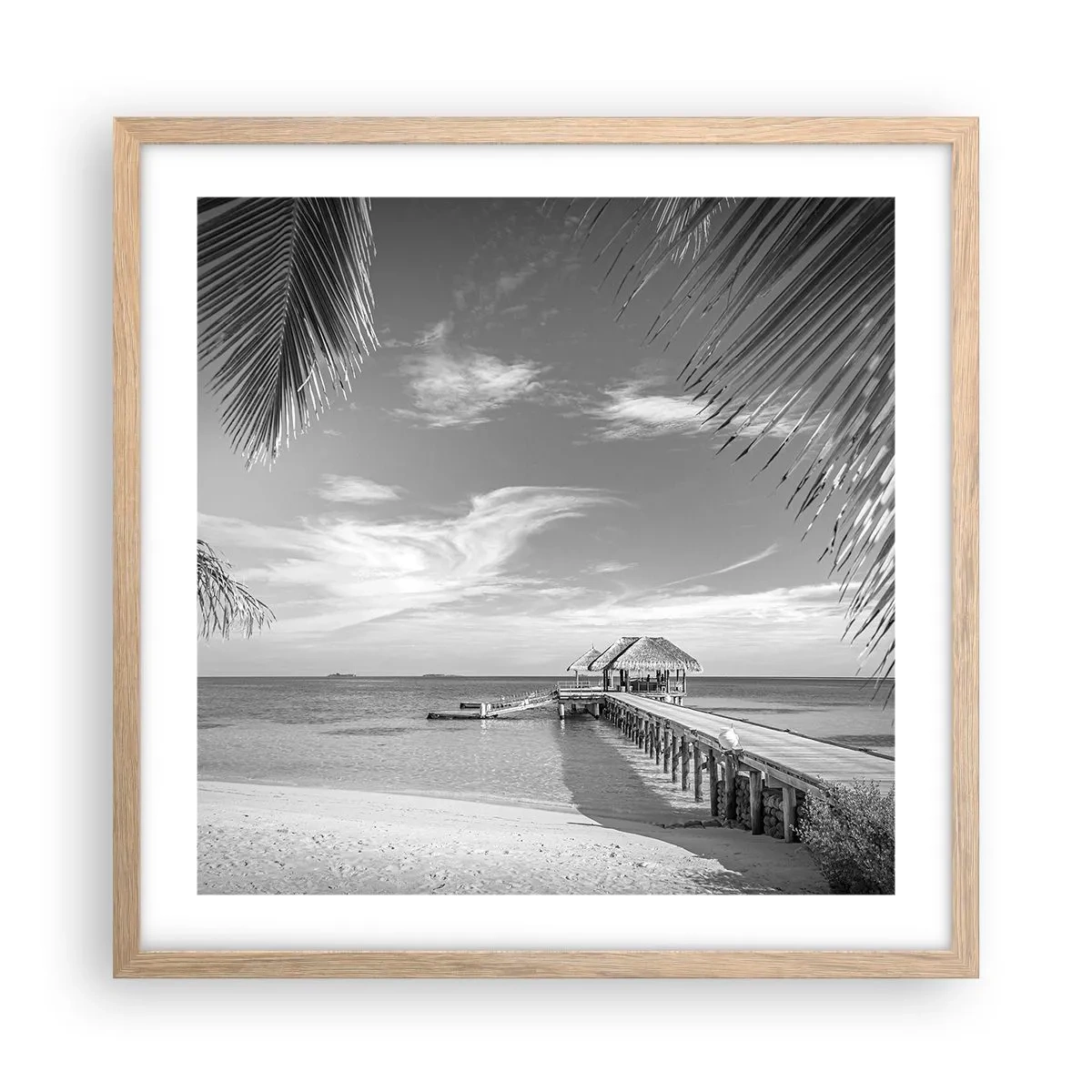 Affiche dans un chêne clair - Poster - Souvenirs ou rêve? - 50x50 cm