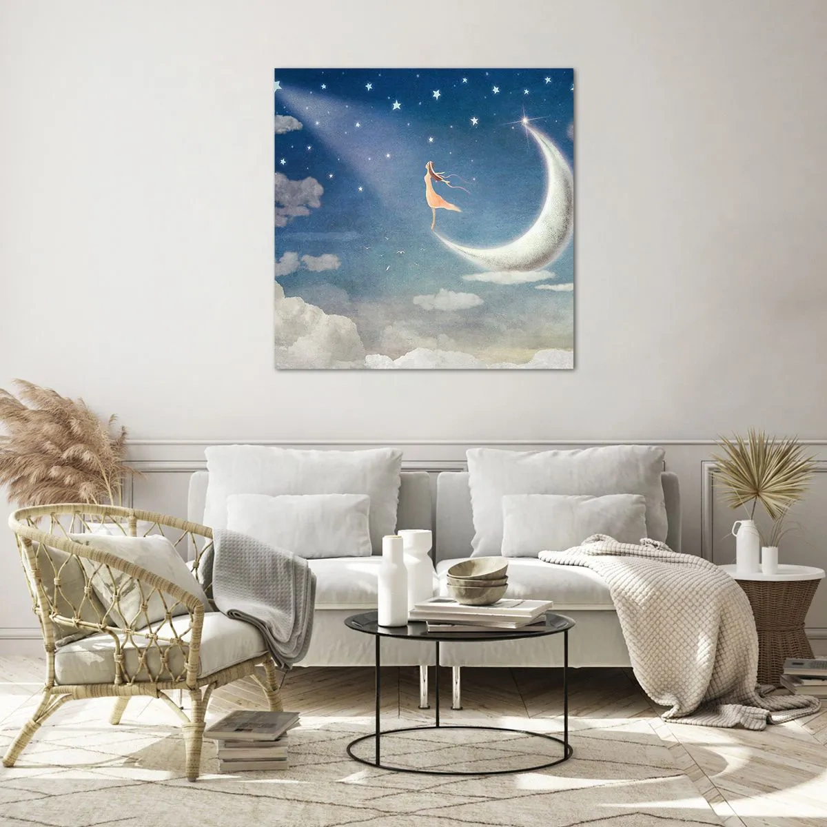 Impression sur verre - Image sur verre - Valise bleue - 70x70 cm